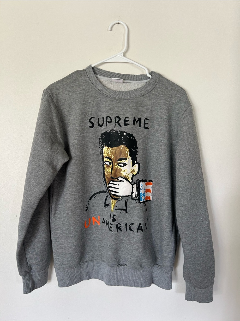 “Supreme is Unamerican” Crewneck Sweater 2014 XL